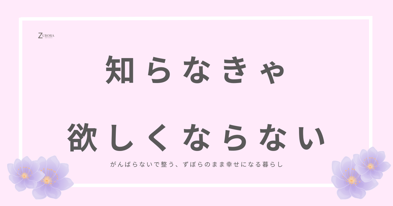知らなきゃ欲しくならない。物欲を事前に防ぐ方法